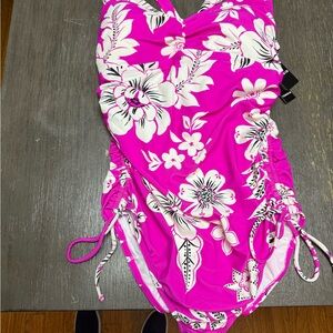 Torrid Pink Floral Swim One Piece SIZE 0